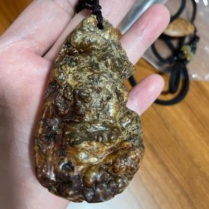 New handmade natural wood pendant necklace